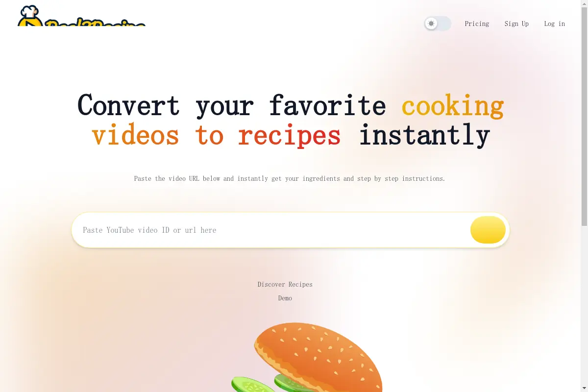 Reel2Recipe - Videos sofort in Rezepte umwandeln